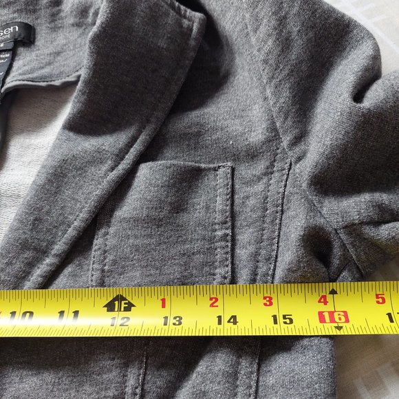 Olsen Elbow Patches /Professor Patches Grey Cotton Blazer, Size 6(S) - Picture 5 of 7